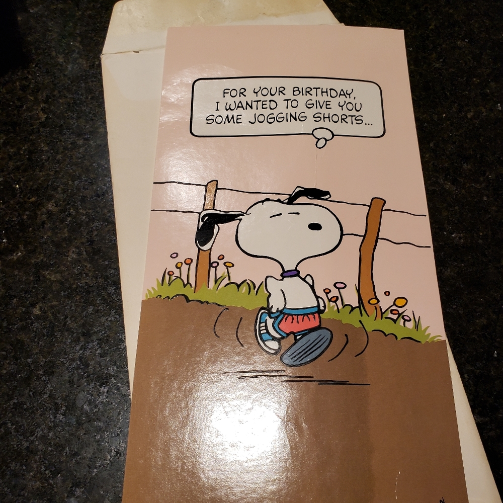Snoopy greeting card.